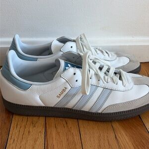 Adidas Samba OG - men's size 11.5, white/light blue